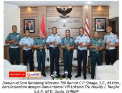 Danlanud Sam Ratulangi Silaturrahmi Dengan Danlantamal VIII Tingkatkan Sinergitas TNI