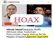 Pemberitaan “Permintaan Maaf Ketua Umum NCW Kepada Raffi Ahmad” Ternyata HOAX