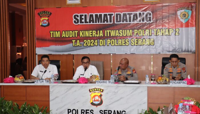 Kapolres Serang menerima kunjungan rombongan Tim inspektorat pengawasan umum