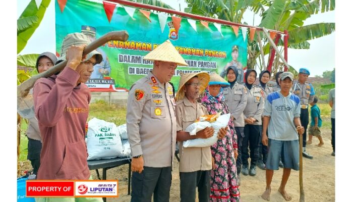 Dukung Program Ketahanan Pangan, Kapolres Serang Berikan Bantuan Bibit Jagung, Pupuk dan Pestisida untuk masyarakat wilayah hukum polres Serang