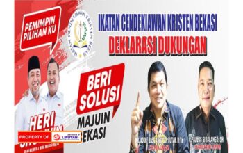 Ikatan Cendekiawan Kristen Bekasi Dukung Paslon No.1 Heri – Gus Solihin Calon Walikota dan Wakil Walikota Bekasi Periode 2024 – 2029