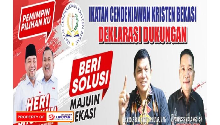 Ikatan Cendekiawan Kristen Bekasi Dukung Paslon No.1 Heri – Gus Solihin Calon Walikota dan Wakil Walikota Bekasi Periode 2024 – 2029