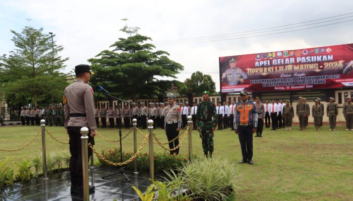 Polres Serang Melaksanakan Gelar Pasukan Operasi Lilin Maung 2024