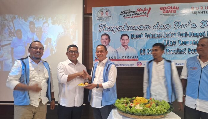 Buruh Sahabat Andra Soni dan Dimyati provinsi Banten adakan tasyakuran dan doa bersama atas kemenangan